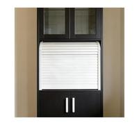 Accordion Folding Door Kit, ABS Manual Roll Up Tambour Door Kit with Handle and Tracks, Multiple Sizes(35x36in/89x91cm)