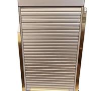 Accordion Folding Door Kit, Push Pull Roll Up Cabinet Tambour Sliding Track, Silver Gray, Multiple Sizes(85x105cm (33.5x41.3))
