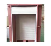 Accordion Folding Door Kit, Roll Up Tambour Door ABS Manual Sliding Shutter with Handle Tracks Multiple Sizes for Cabinet Wardrobe RV(35x26in/89x66cm)