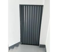 Accordion Folding Door with Lock, Aluminum Sliding Door, Interior Exterior Foldable Gate, Retractable Door Hardware Kit