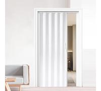 Accordion Folding Door with Upgraded Handle and Roller Track Kit for Easy Installation and Space Saving in Closets and Bedrooms