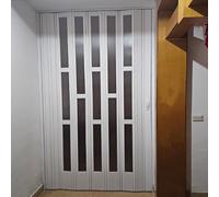 Accordion Folding DoorsInterior Sliding Divider Easy Installation White Multifold Design Perfect for Space Saving (127x152cm/50x60)