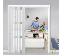 Accordion Folding Sliding Doors for Room Divider - Clear, Large Sizes from 24 to 60 Inches, for Living Room and Pantry Use