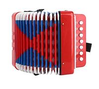 Accordion for Children, 7 Buttons 2 Basses Mini Small Accordion Educational Musical Instrument Accordion Instrument Mini Accordion Rhythm Toy (Red) (Red)