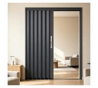 Accordion Interior Door, Aluminum Sliding Folding Bifold with Lock, Temporary Closet, Laundry Room, Balcony Door, 220 cm to 180 cm