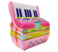 Accordion Musical Instrument Toy - 6Bass 17Keys Small Button Accordion - Lightweight Educational Toy Cute Preschool Musical Instrument for Beginners & Kids