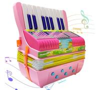 Accordion Musical Instrument Toy | 6Bass 17Keys Small Button Accordion,Lightweight Educational Toy Preschool Cute Instrument for Boys & Beginners