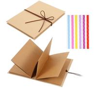 Accordion Photo Album with DIY Accessories Small Scrapbook Album with Brown Pages Hardcover PGift Card Book Ideas for Wedding Anniversary Valentines Day Student Graduation Gift