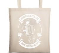 Accordion Player Bring Back The Melody Natural Ecological Cotton Tote Bag Beige