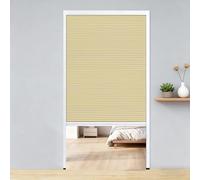 Accordion Pull Down Door, Interior Honeycomb Invisible Folding Doors for Kitchen/Study/Closet, No-Drilling Partition Sliding Gate,Room Divider,Customizable Size(Light Yellow,49x80in(124x203cm))
