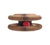 Accordion Shaped Cat Scratching Board: 9.4 Inch Corrugated Organ Structure Interactive Scratching Toy Kit with Bell Ball, Honeycomb Shaped Play | A