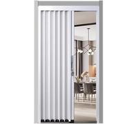 Accordion Sliding Closet Doors - Pleated Doors with Secure Locking Mechanism, Aluminum Construction, Ideal for Study, Bathroom & Bedroom, H 205cm x W 80cm