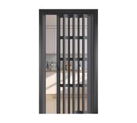 Accordion Sliding Door - 202cm Tall PVC Concertina Doors with Hardware Kit for Interior Laundry Room or Room Divider, Foldable Design with Acrylic Panel
