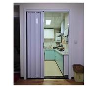 Accordion Sliding Door Grey White Concertina Room Divider Aluminium Interior Privacy Door Commercial & Home Use Dimensions: 21x80in (53.5x203cm)