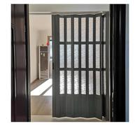 Accordion Sliding Door，，PVC Folding Door Room Divider, 32 36 48 56 60 Inch Magnetic Accordion Pleated Vinyl Door with Aluminum Frame, Concertina Door for Interior/Closet/Wardrobe/Cabinet(Gra