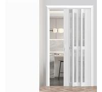 Accordion Sliding Door, PVC Folding Door with Aluminum Alloy Track for Bedroom, Kitchen, Laundry Room, Bathroom, 48x80in