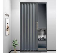 Accordion Sliding Door with Lock & Key, No Drilling Aluminum Design, Low Track System, Ideal for Kitchen, Bathroom & Hallways (78x90in/198.1x228.6cm)