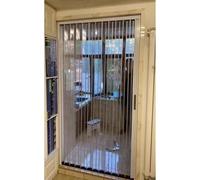 Accordion Sliding Folding Door with Clear Panels & Lock, No Drilling Partition for Kitchen Shower Entry, Foldable Internal Door