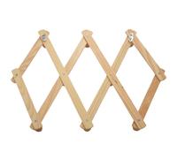 Accordion Wall Hanger 10 Hooks Pack Of 2 Natural Wood Mounted Expandable Peg Coat Rack