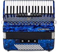 Accordion With Multi-Level Pitch Changes Contains 96 Basses/37 Keyboards, With Bag + Strap, Professional Performance Teaching For Adults,Blue