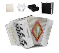 Accordions 31 Key 12 Bass Diatonic F/B/E Accordion Carry Kit (White)