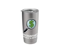 Accountant Basically A Detective Funny Finance Stainless Steel Insulated Tumbler
