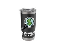 Accountant Basically A Detective Funny Finance Stainless Steel Insulated Tumbler