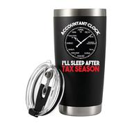 Accountant Clock I'll Sleep After Tax Season Accounting Gifts for Coworker Accounting Student Graduation Gifts CPA Accountant Vacuum Insulated Tumbler Travel Mug with Lid and Straw 20 oz Black