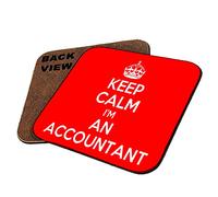 Accountant coaster, Keep Calm I'm an Accountant, Office Gift, Tableware, Drinks Coffee-Tea MDF Square Coaster Coaster.