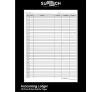 Accounting Ledger: 200 (100 Front and Back) 8.5" x 11" White Pages with Black Lines (Suplitech Office & School Essentials)