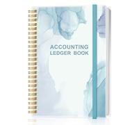 Accounting Ledger Book - A5 Ledger Book for Bookkeeping, Small Businesses & Personal Use, Expense Tracker Notebook for Tracking Money, Expenses, Deposits & Balance, 5.8" x 8.4", Watercolor Blue