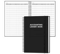 Accounting Ledger Book - A5 Ledger Book for Bookkeeping, Small Businesses & Personal Use, Expense Tracker Notebook for Tracking Money, Expenses, Deposits & Balance, 5.8" x 8.4", Black