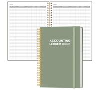 Accounting Ledger Book - A5 Ledger Book for Bookkeeping, Small Businesses & Personal Use, Expense Tracker Notebook for Tracking Money, Expenses, Deposits & Balance, 5.8" x 8.4", Green