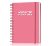Accounting Ledger Book - A5 Ledger Book for Bookkeeping, Small Businesses & Personal Use, Expense Tracker Notebook for Tracking Money, Expenses, Deposits & Balance, 5.8" x 8.4", Pink