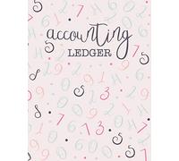 Accounting Ledger: Simple Cash Book Accounts Bookkeeping Journal for Small Business Audit | Log, Track, & Record Expenses & Income - Pastel Purple, Pink, & Blue Numbers Pattern