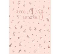 Accounting Ledger: Simple Cash Book Accounts Bookkeeping Journal for Small Business | Log, Track, & Record Expenses & Income - Rose Gold & Baby Pink Money Pattern Cover