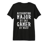 Accounting Major By Day Gamer Night Funny Accountant Student Premium T-Shirt
