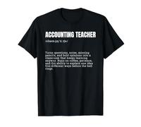 Accounting Teacher Definition Funny Educator Quote Guide Value Graphic T-Shirt, Men, Black, L