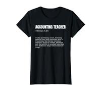 Accounting Teacher Definition Funny Educator Quote Guide Value Graphic T-Shirt, Women, Black, M