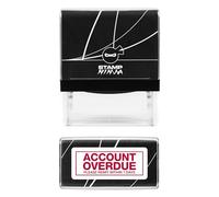 Accounts Self Inking Rubber Stamp Red Ink - Overdue - Final Notice - On Stop - Please Remit Etc - Red Ink (Account Overdue Please Remit - with Border)
