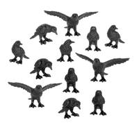 Accoutrements Itty Bitty Crows: A Pocketful of Crows - 12 Tiny Soft Vinyl Corvids in Four Poses, Our Tiniest Murder Yet, Black