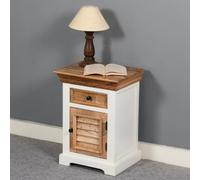 accra mango wood bedside cabinet with 1 door 1 darwer in oak