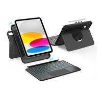 accrosoo Bluetooth Keyboard Case for ipad 10th Generation Case, Case with Keyboard for iPad A16 11th/10th Gen, Full Protection Keyboard Cover with Trackpad, Pencil Holder, Backlight, QWERTY, Black