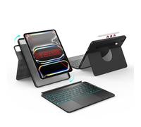 accrosoo for iPad Air 13 inch M3 / M2 and iPad Pro 13 inch M4 and iPad Pro 12.9 (6th, 5th, 4th, 3rd Gen) 360° Rotatable Detachable Full Protect Magnetic Keyboard Case with Trackpad & 7 Backlits,Black
