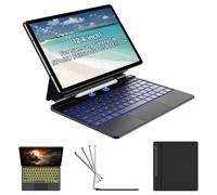 accrosoo for Samsung Galaxy Tab S10+ Plus/S9+ Plus/S9 FE+ Plus/S8+ Plus/S7+ Plus/S7 FE 12.4" Keyboard Case,Magnetic Floating Cantilever, Multi-Function Touchpad,S Pen Holder,7 Backlits,Black