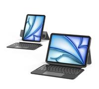 accrosoo Keyboard Case for iPad Air 11" (M3 2025 / M2 2024) 360° Rotatable & Detachable Magnetic Full Protect Case, with Trackpad for Pro 11" (1st/2nd/3rd/4th) & 10.9" Air 5th/4th,Backlits,Black