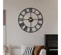 ACCSHINE Wall Clock Large Without Ticking Noises Silent 60 cm Roman Numerals Quartz Battery Operated Wall Clock Easy to Read for Room Home Kitchen Bedroom Office School