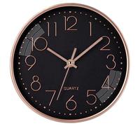 ACCSHINE Wall Clocks Modern Non-Ticking Silent 12 Inch Quartz Decro Black Clock Battery Operated Easy to Read for Room, Home, Kitchen, Bedroom, Office, School