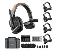 Accsoon CoMo SE 2.4GHz Full-Duplex Wireless Intercom Headset System with ENC, 400m Range, 30H Battery - 1 Host & 4 Remote For 5 Users Team Communication for Film Crew, Live Events, Video Production