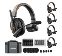 Accsoon CoMo SE Wireless Intercom Headset System - Full-Duplex 2.4GHz, 400m Range, 30H Battery, ENC Noise Cancellation for Live Streaming, Film Production & Team Communication (1 Host + 4 Remote)